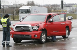 toyota car crash audi vilnius