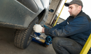 machanic repairman at tyre replacement