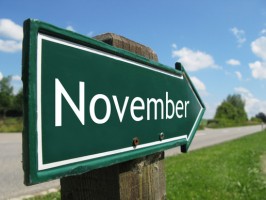 NOVEMBER road sign