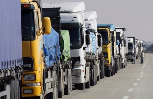 Israeli trucks, carrying humanitarian su