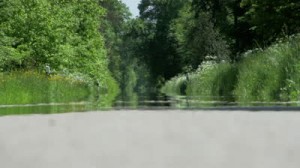 stock-footage-bottom-view-of-road-on-a-hot-summer-day