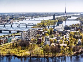 Panorama of Riga city. Latvia