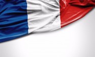 France waving flag on white background